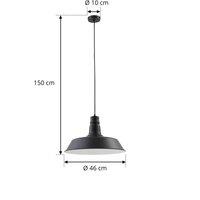 Lindby Laylan pendant light, nickel/white, 46 cm, metal