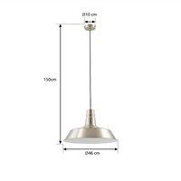 Lindby Laylan pendant light, black/white, 46 cm, metal