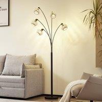 Lindby floor lamp Lielle, natural bamboo, 5-bulb, 190 cm