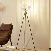 Lindby tripod floor lamp Lielle, natural bamboo, 40 cm