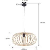 Lindby Lielle pendant light, natural bamboo, 50 cm