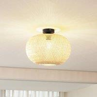 Lindby Kessia ceiling light, natural bamboo, 40 cm
