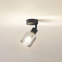Lindby Netty ceiling light, 1-bulb, grey, glass