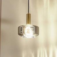 Lindby Hildur pendant light, 1-bulb, 22 cm, smoke grey, glass