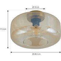 Lindby ceiling light Hildur, 28.5 cm, amber, glass