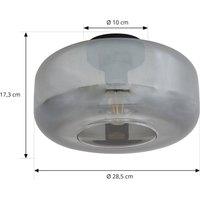 Lindby Hildur ceiling light, 28.5 cm, smoky grey, glass