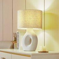 Lindby table lamp Thalassia, white, 30 cm, ceramic