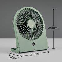 Reality Leuchten Breezy cordless table fan, pistachio green, quiet