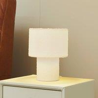 Lindby table lamp Jone, white, textile, 30 cm