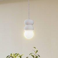 Lindby Nielson pendant light, 12 cm, white, plaster