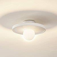 Lindby wall light Nielson, white, plaster, 28 cm