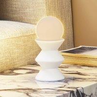 Lindby Nielson table lamp, white, lampshade height 9 cm, plaster