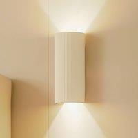 Lindby Colja wall light, round, height 30.5 cm, plaster, beige