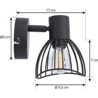 Lindby ceiling light Piena, black, 1-bulb, metal, 9.3cm