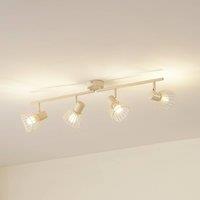 Lindby Piena ceiling light, beige, 4-bulb, metal, 70cm
