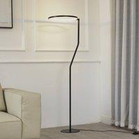 Lindby LED floor lamp Rayon, black, metal, height 150.3 cm