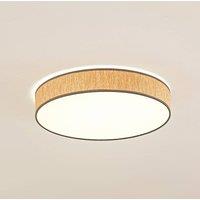 Lindby LED ceiling light Jutis, beige, seaweed, 50 cm