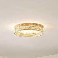 Lindby LED ceiling light Eilif, bamboo, 40 cm