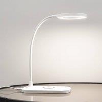 Lindby LED table lamp Siona, white, CCT, dimmable, charging station