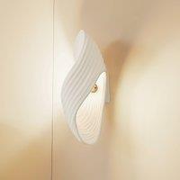 Lindby wall light Ornela, white, plaster, height 29.5 cm