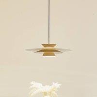 Lucande LED pendant light Livie, beige, aluminium, 50 cm