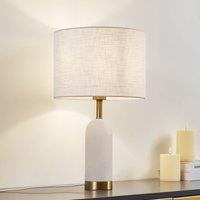 Lindby table lamp Alabaster, white/gold, 30 cm, marble, E27