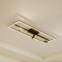 Lucande LED ceiling light Yvor, 99.5 cm, black, swivelling