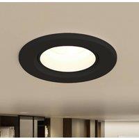 Prios LED recessed light Shima, black, 7 W, 3000K, dimmable