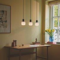 Nordlux Milford Mini pendant light, 3-bulb, black, ribbed glass