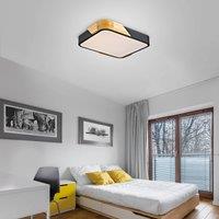 JUST LIGHT. GmbH JUST LIGHT. LED ceiling light Bila, black, 32x32 cm, wood