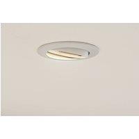 Prios recessed ceiling light Fibur, white, aluminium, 8.2 cm