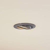 Prios recessed ceiling light Fibur, brushed silver, 8.2 cm