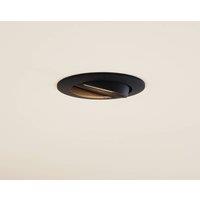 Prios recessed ceiling light Fibur, black, aluminium, 8.2 cm