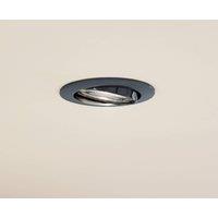 Prios recessed ceiling light Fibur, dark grey, aluminium, 8.2 cm