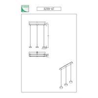 Fabas Luce LED pendant light Dunk, brass, 3-bulb, 3,000 K, metal