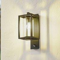Lucande outdoor wall lamp Ferda, sensor, hanging, green, IP44