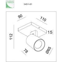 Fabas Luce Modo spot, 1-bulb, black, decorative rings, GU10, aluminium