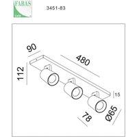 Fabas Luce Modo spot, 3-bulb, white, decorative rings, GU10, aluminium