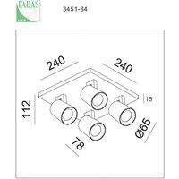 Fabas Luce Modo spot, 4-bulb, white, decorative rings, GU10, aluminium