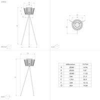 EGLO Hykeham floor lamp, height 129.5 cm, natural/black, bamboo