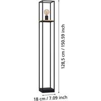 EGLO Libertad floor lamp, height 128.5 cm, black/wood, steel