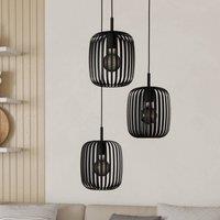 EGLO Romazzina pendant light, 46 cm, black, 3-bulb, steel