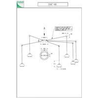 Fabas Luce Arabella LED pendant light, smoke grey, 6-bulb, decentralised