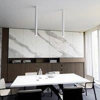 EMIBIG LIGHTING Ceiling spotlight Tecno 1XXL, steel, GU10, height 80 cm, white