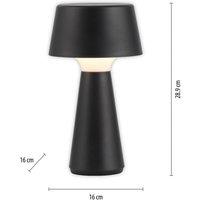 JUST LIGHT. GmbH JUST LIGHT. Abera black plastic IP54 LED rechargeable table lamp