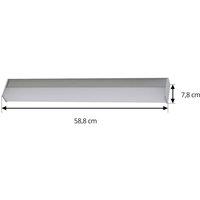 Lindby LED wall lamp Philippa, angular, 59 cm, aluminium-coloured, IP44