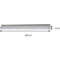 Lindby LED wall lamp Philippa, angular, 89 cm, aluminium-coloured, IP44