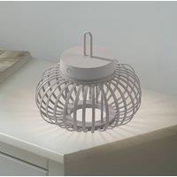 JUST LIGHT. GmbH JUST LIGHT. LED table lamp Akuba grey-beige 22cm bamboo