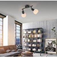 JUST LIGHT. GmbH JUST LIGHT. Loki ceiling light, 2-bulb, black, iron, glass