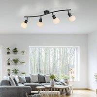 JUST LIGHT. GmbH JUST LIGHT. Loki ceiling light, 4-bulb, black, iron, glass